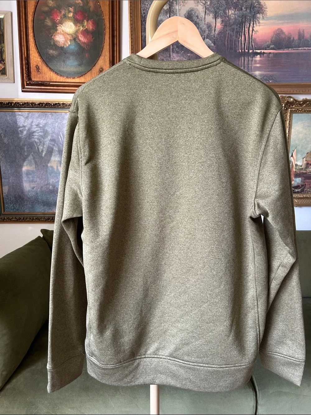Burton Olive Green Crewneck Sweatshirt with Mountain Logo
